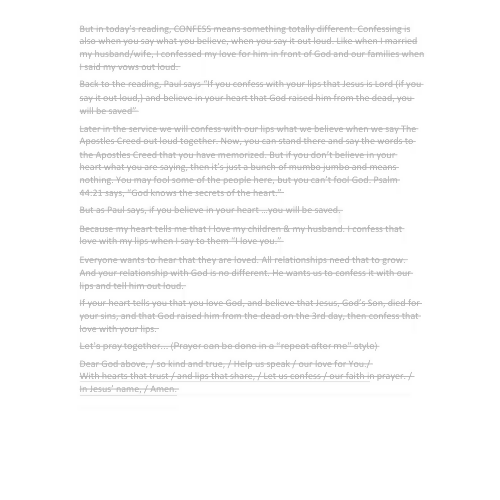 Children & Youth Sermon/Message - Confess with Your Lips- (Romans 10:1-13)