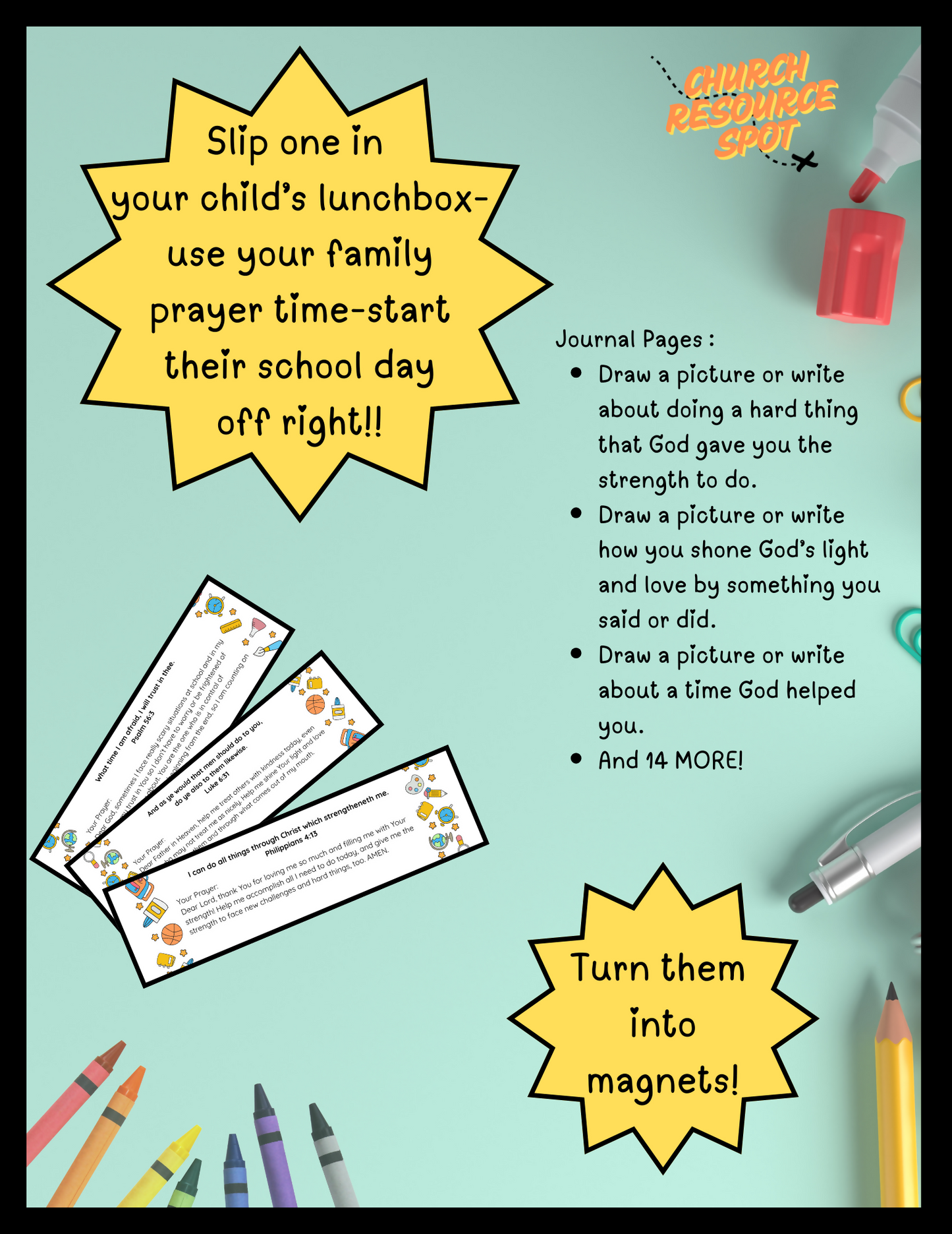 Kids Back To School Prayer Cards KJV