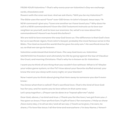 Children's sermon/message/lesson - Claudius the Cruel- Valentine's Day