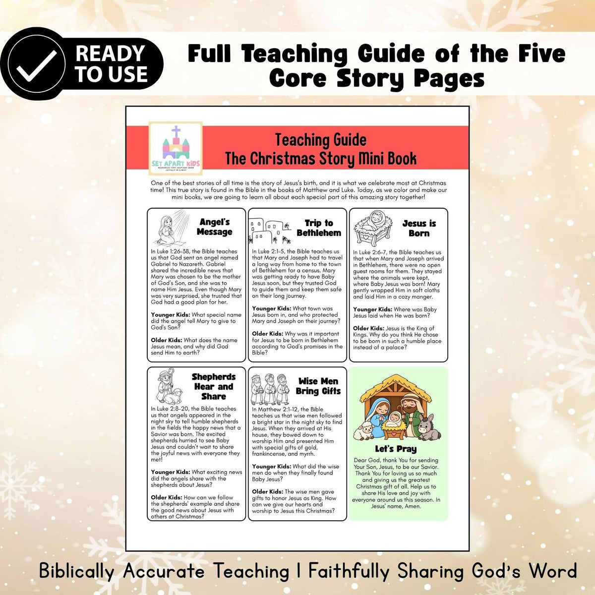 Christmas Sunday School Activity | Birth of Jesus Story Mini Book