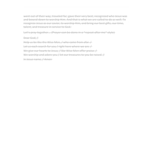 Children & Youth Sermon - What Happened to the Gifts? (Matthew 2:1-15)