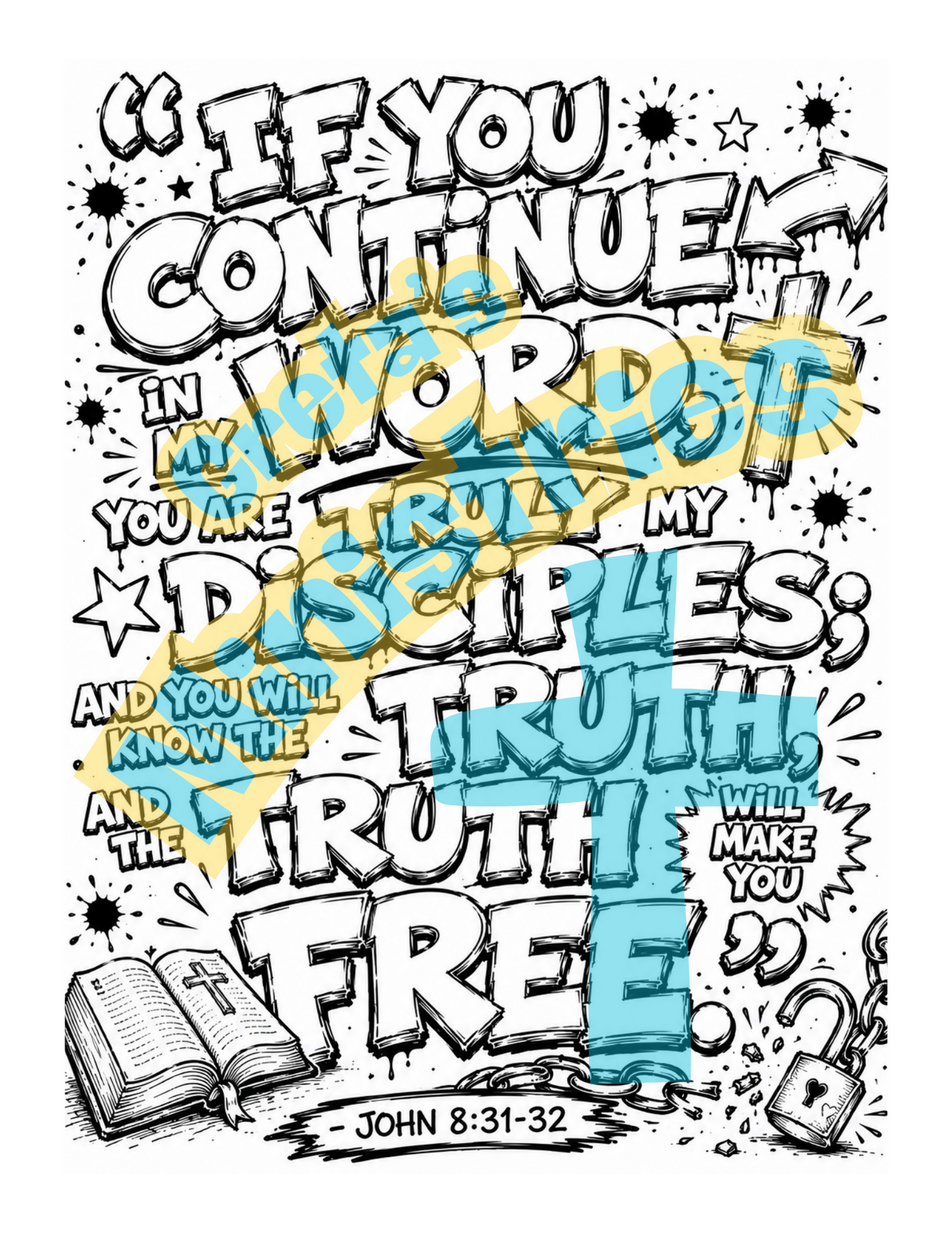 Teen Bible Verse Coloring Pages & Posters Bundle | Faith & Salvation