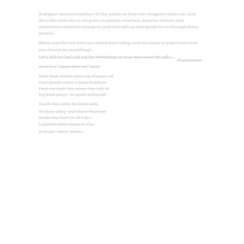 Children's Sermon/lesson - When God Sounds Like a Bag of Doritos. (1 Samuel 3:1-21)