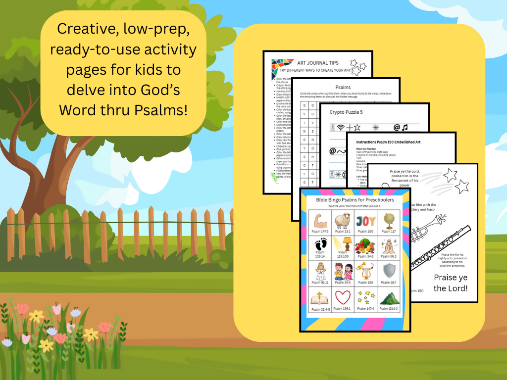 Activity Pages For Kids - Psalms KJV
