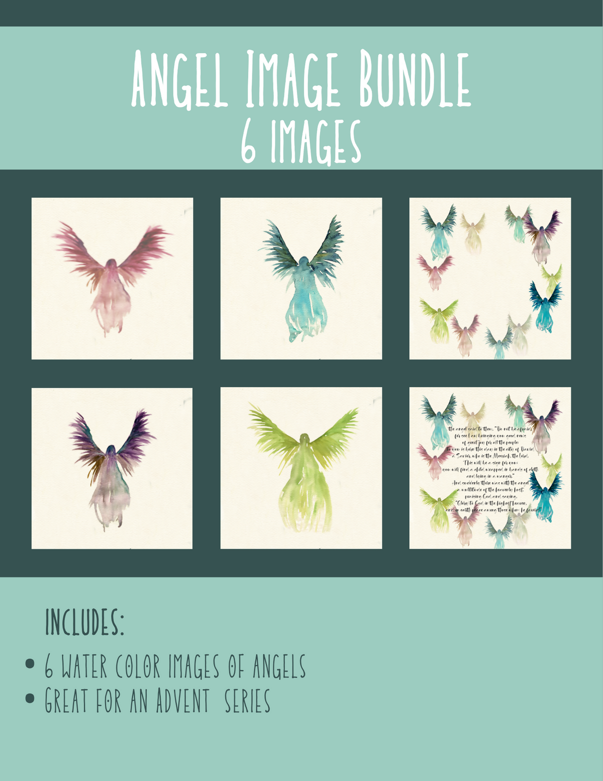 Watercolor Angel Image Bundle