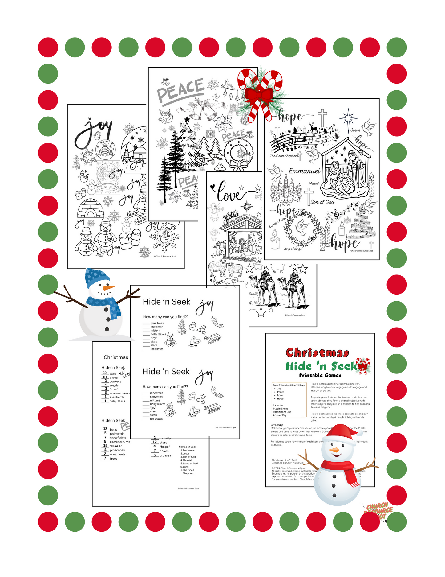 Christmas Hide 'n Seek Printables