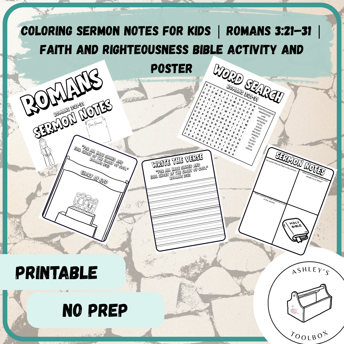 Sermon Notes for Kids | Romans 3:21–31 | Faith and Righteousness Bible Activity