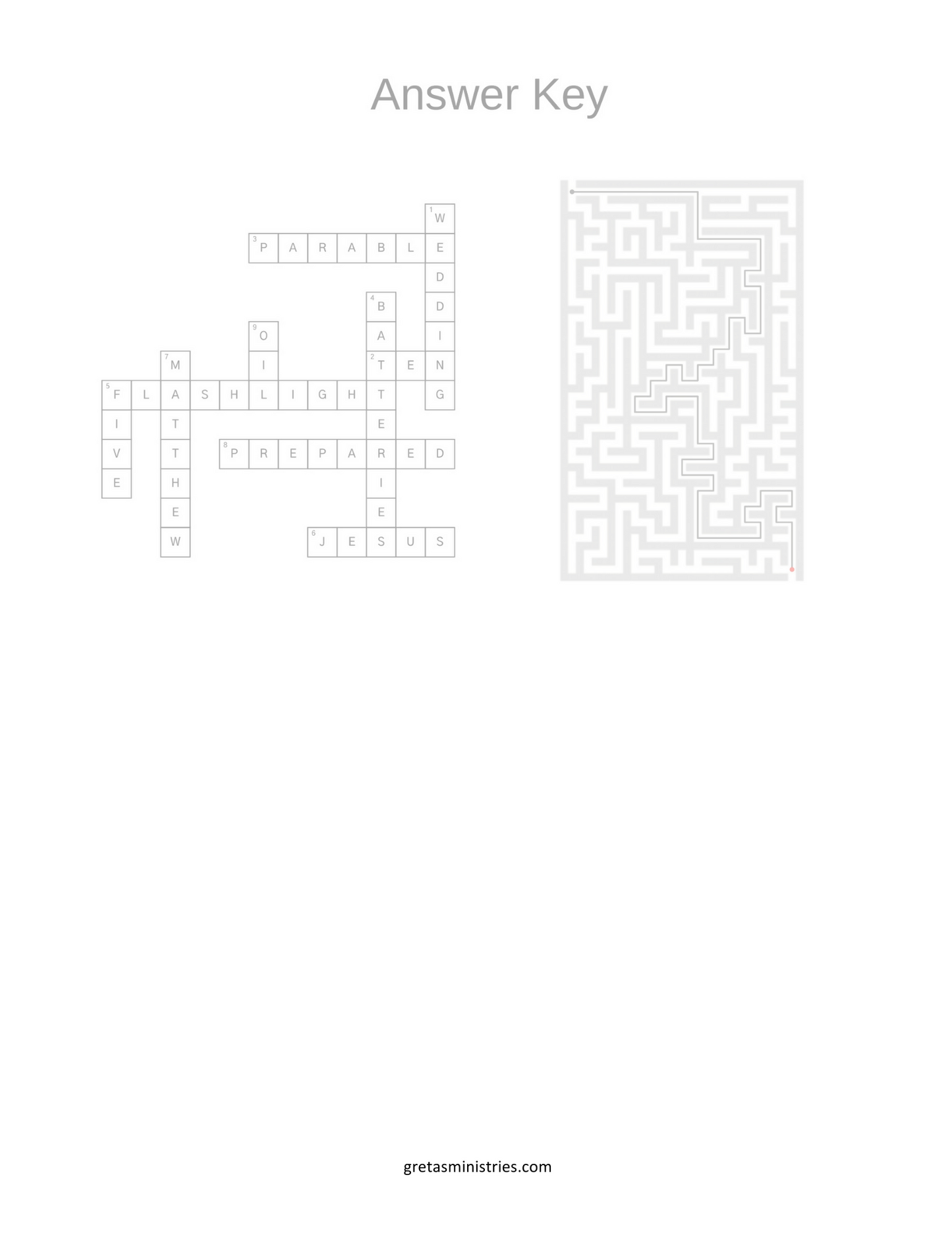 Be Prepared - Matthew 25:1-13 Parable Ten Bridesmaids - Children's Sermon/Lesson & Activity Booklet