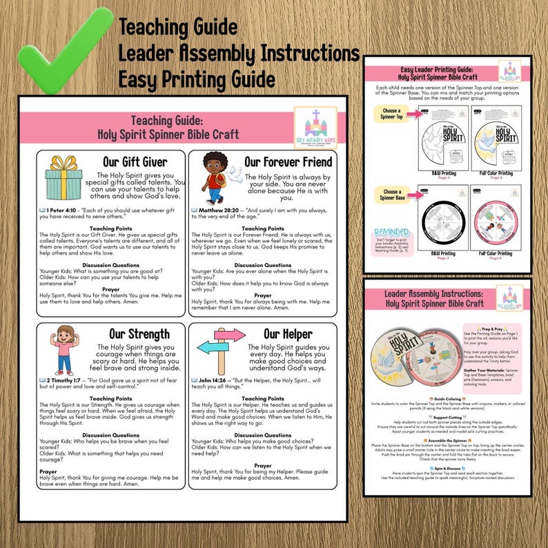 Holy Spirit Spinner Bible Craft for Kids | Trinity Sunday School Activity | Children's Ministry Printable