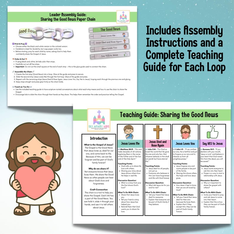 Sharing the Gospel Bible Craft for Kids | Good News Sunday School Craft | Children's Ministry Printable