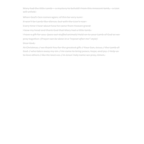 Children's Christmas Sermon - "Mary Had a Little Lamb"