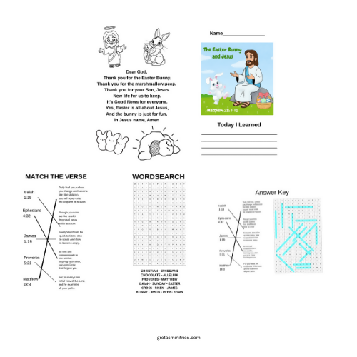 The Easter Bunny and Jesus - (Matthew 28:1-10) Sermon/Lesson & Activity Booklet