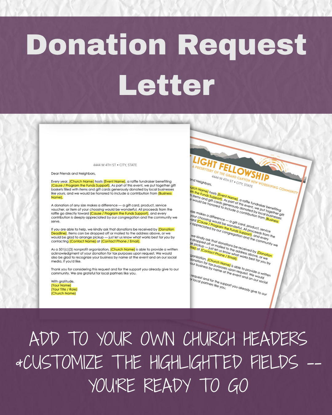 Donation Request Letter Template