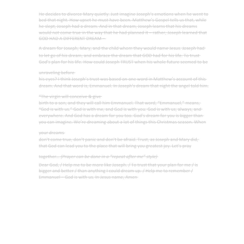 Children and Youth Sermon - "Christmas Dreams" (Matthew 1:18–25)