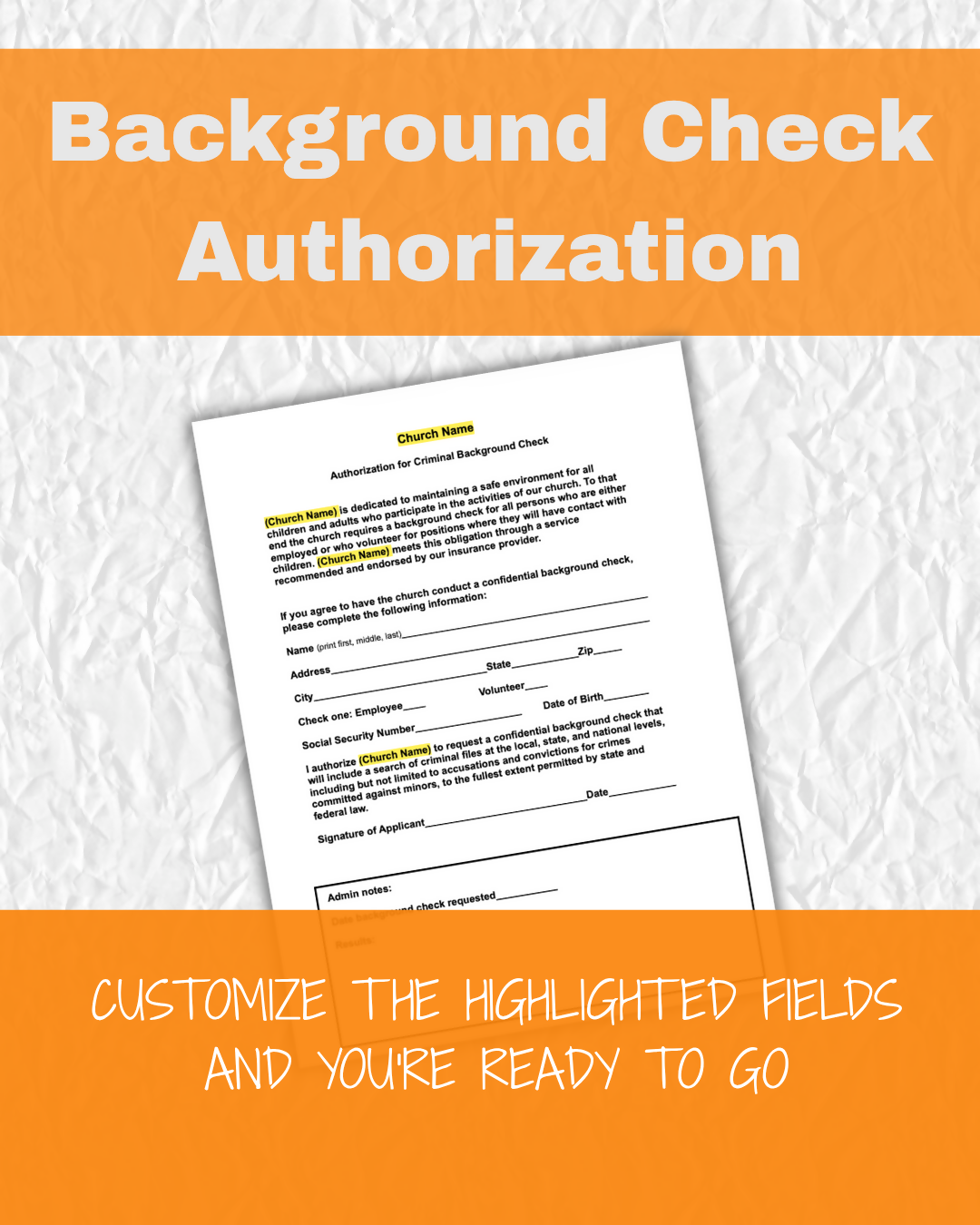 Background Check Authorization Form