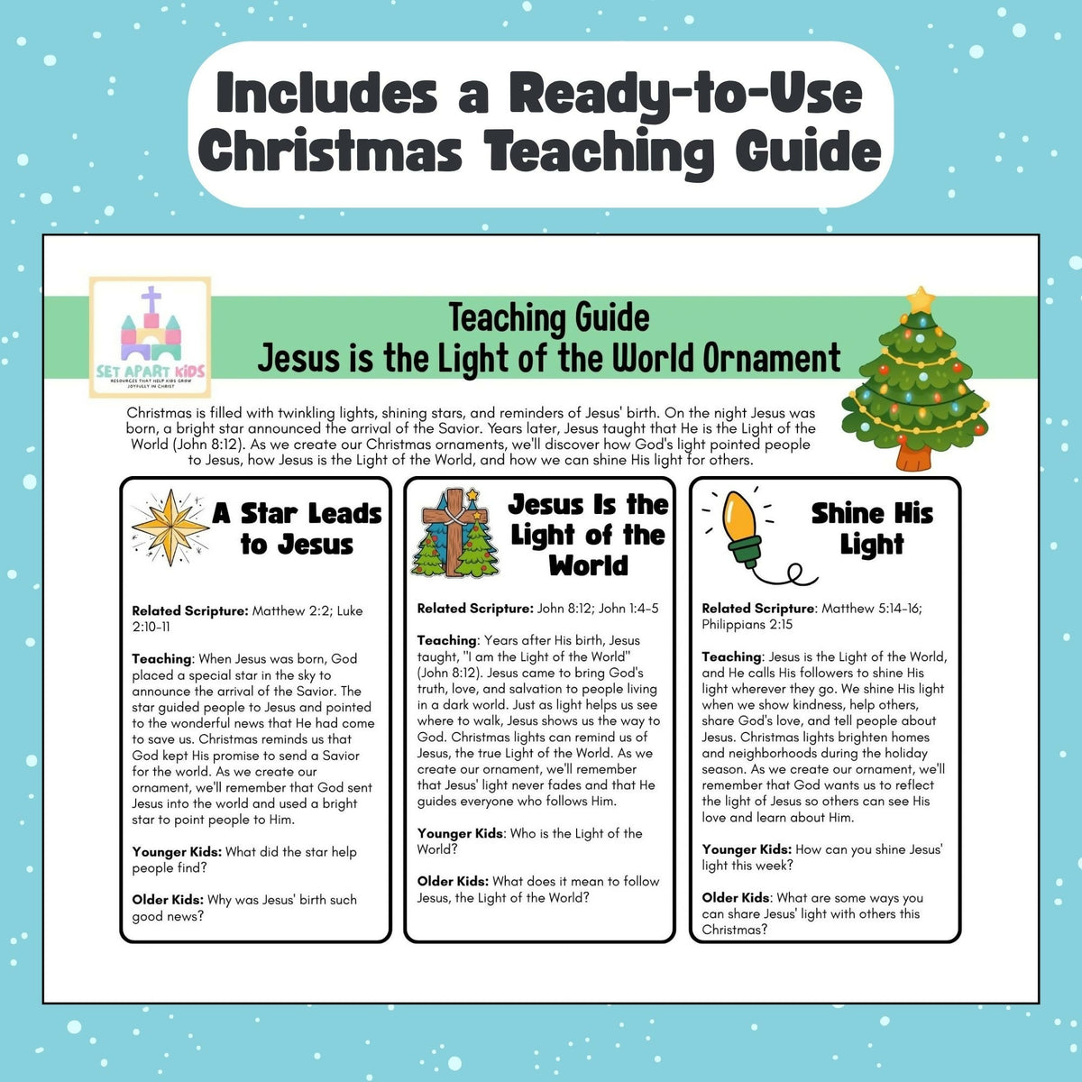 Christmas Bible Ornament Craft – Jesus Is the Light of the World | John 8:12
