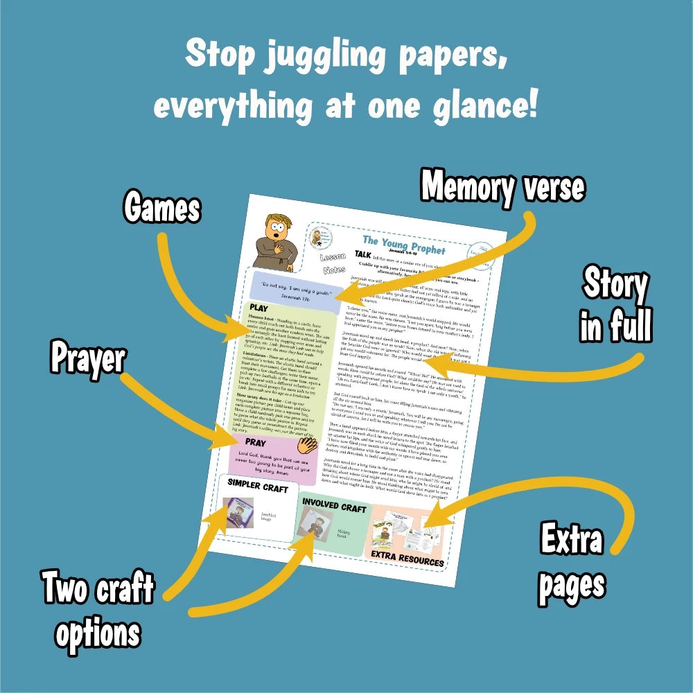 Jeremiah 1 - The Young Prophet | Ministry lesson, Bible crafts, Games