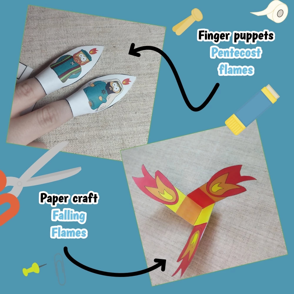 Pentecost (Acts 2) - Kidmin lesson with Crafts and Colouring