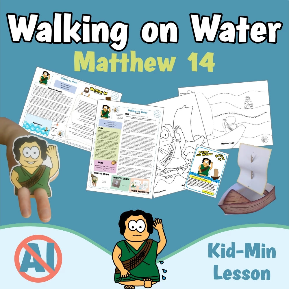 Matthew 14 - Walking on Water | Ministry lesson, Bible crafts, Games