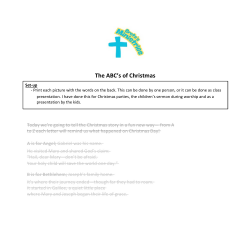 The ABC's of Christmas- Lesson or Presentation