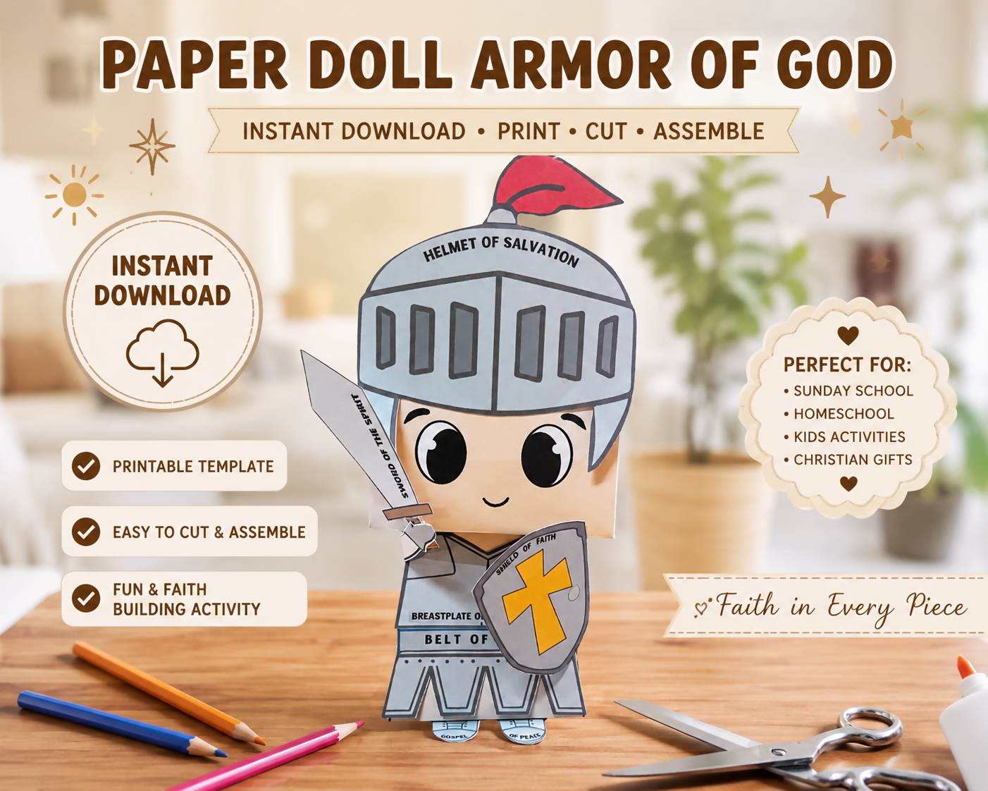 Armor of God Paper Doll Craft Activity