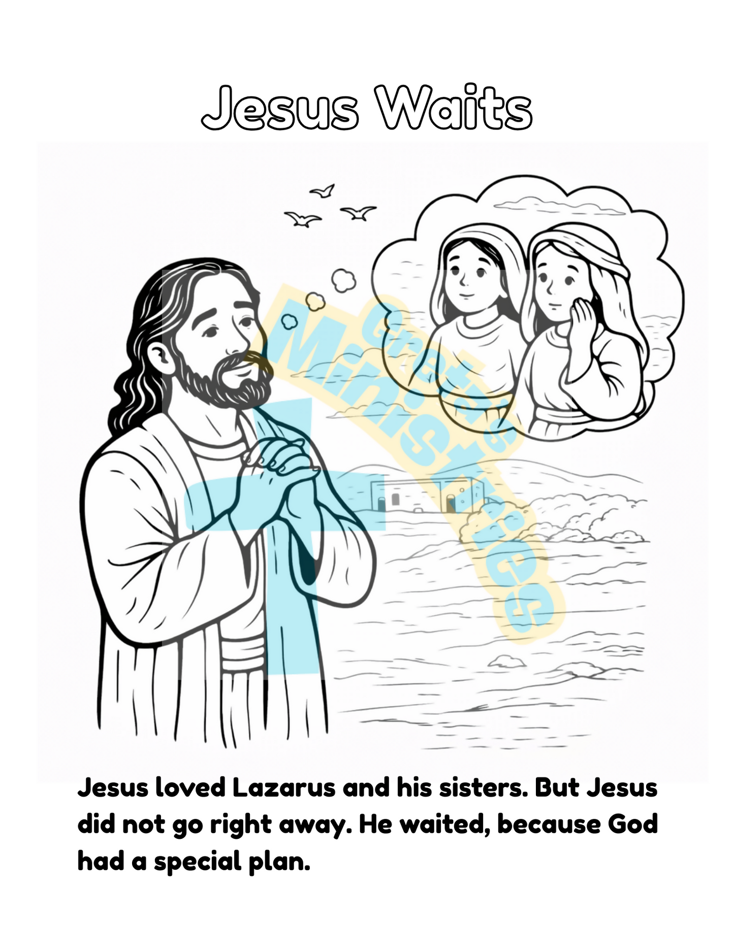 The Raising of Lazarus Bible Story Coloring Book Lesson (Preschool - 1st grade)