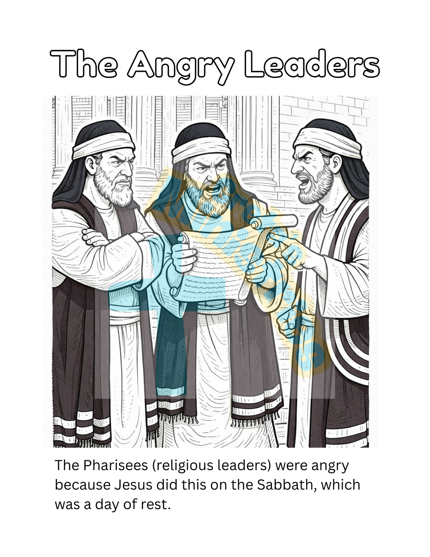 Jesus Heals A Man Born Blind Bible Story Coloring Book / Lesson (2nd-5th Grade)