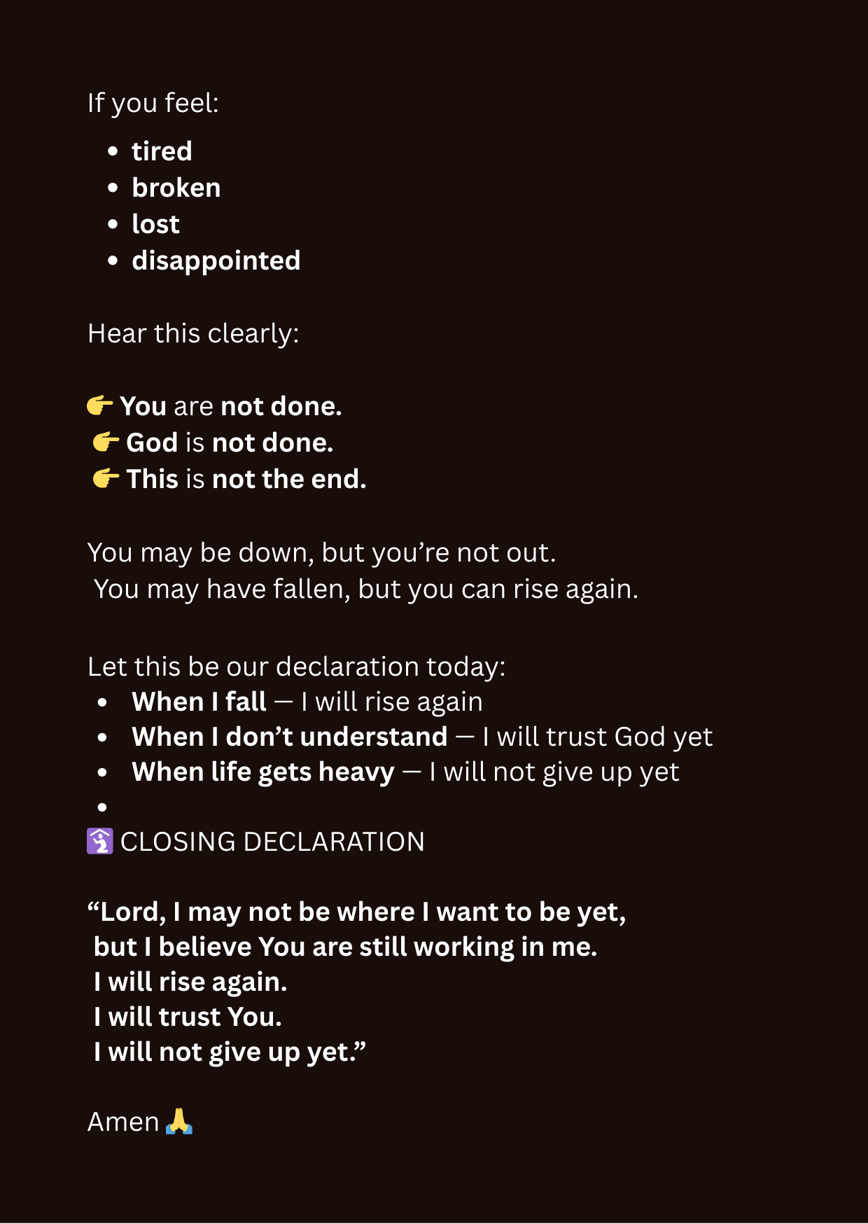 Don't Give Up Yet! Even If You Fall, Rise Again