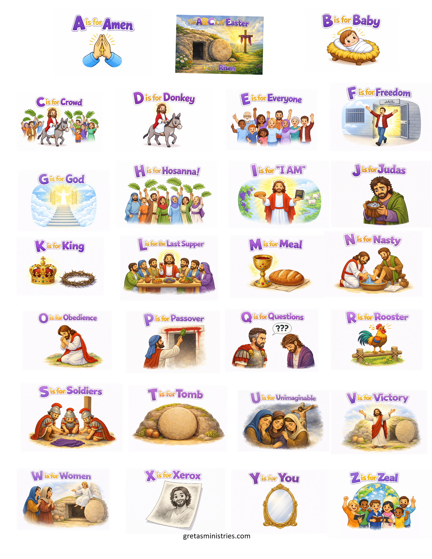 ABC’s of Easter | Lent | A–Z Holy Week Presentation | Preschool - 1st Grade