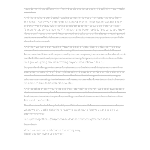 Children & Youth Sermon/Message/Lesson-Peter & Paul's Second Chance-John 21:15-17 & Acts 9:1-19