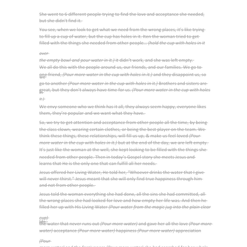 Children's Sermon - Gospel Magic - Living Water (John 4:1-26)