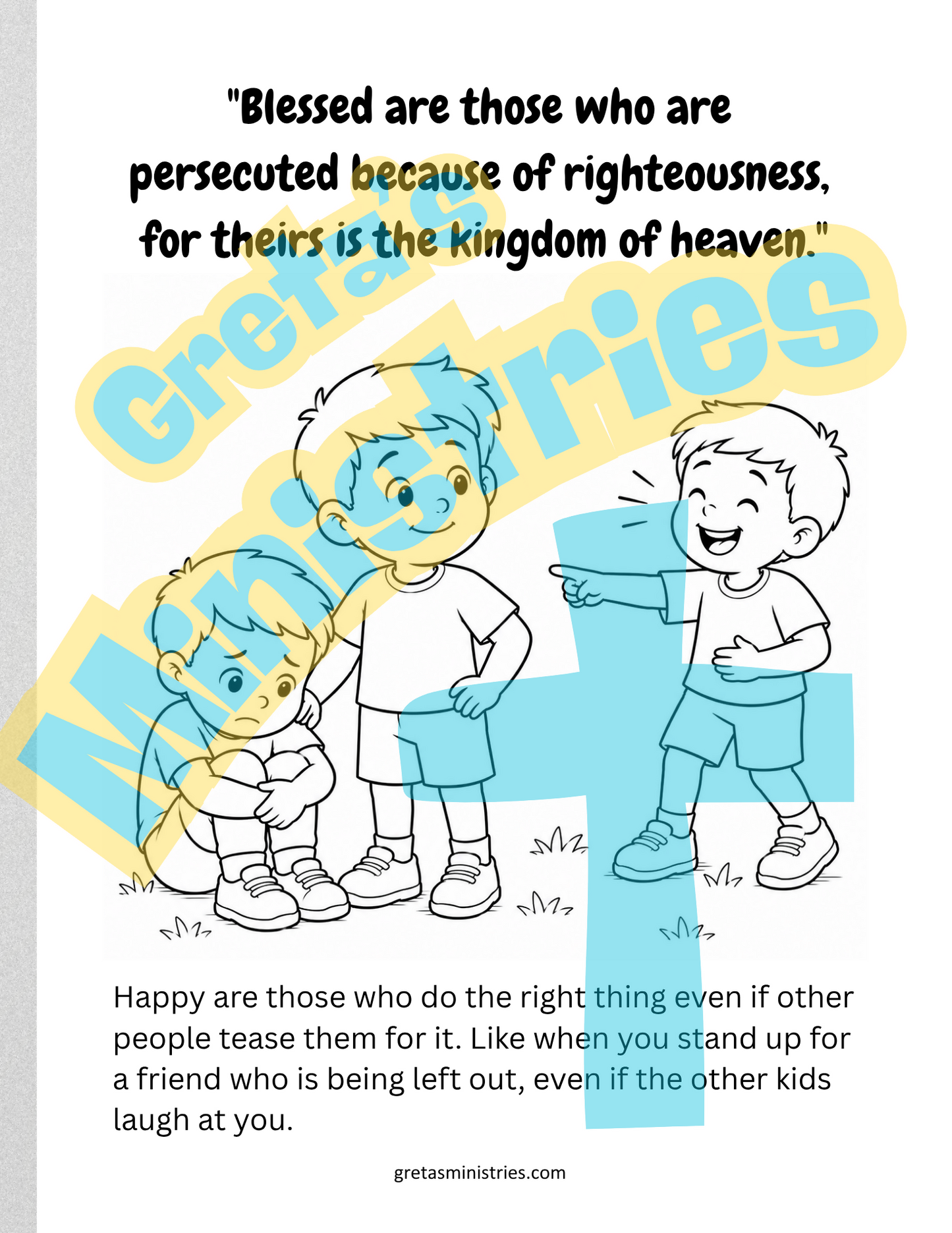 The Beatitudes Coloring Book with Explanations | Matthew 5:3–10 | PreK-2nd Grade
