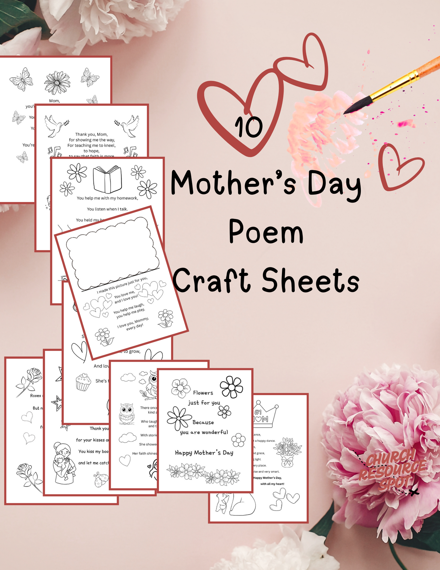 10 Mother's Day Poem Craft Sheets