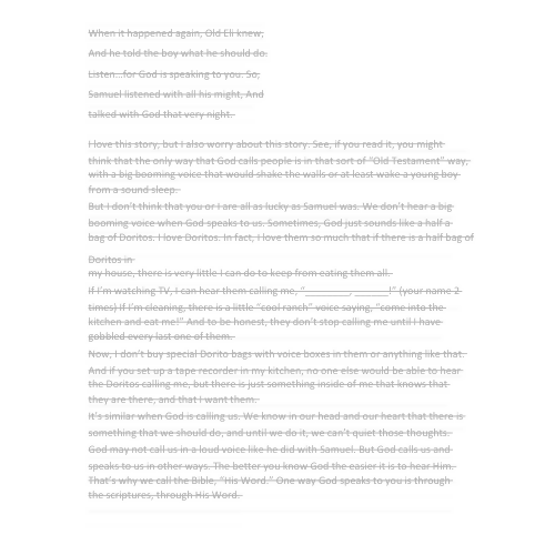 Children's Sermon/lesson - When God Sounds Like a Bag of Doritos. (1 Samuel 3:1-21)