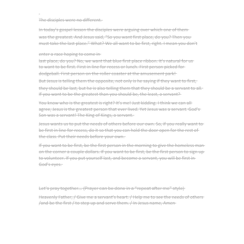 Children's Sermon - "The Greatest in the World" (Luke 9:46–48 or Matthew 18:1–4)