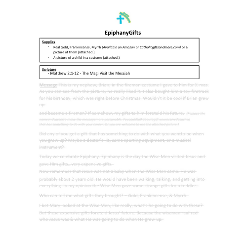 Children and Youth Sermon - "Epiphany Gifts" (Matthew 2:1-12)