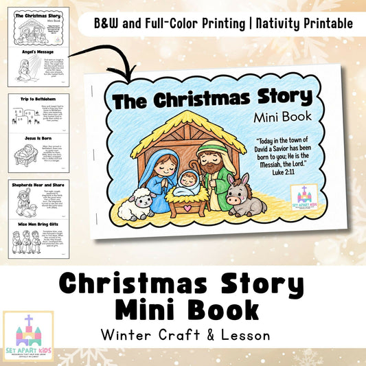 Christmas Sunday School Activity | Birth of Jesus Story Mini Book