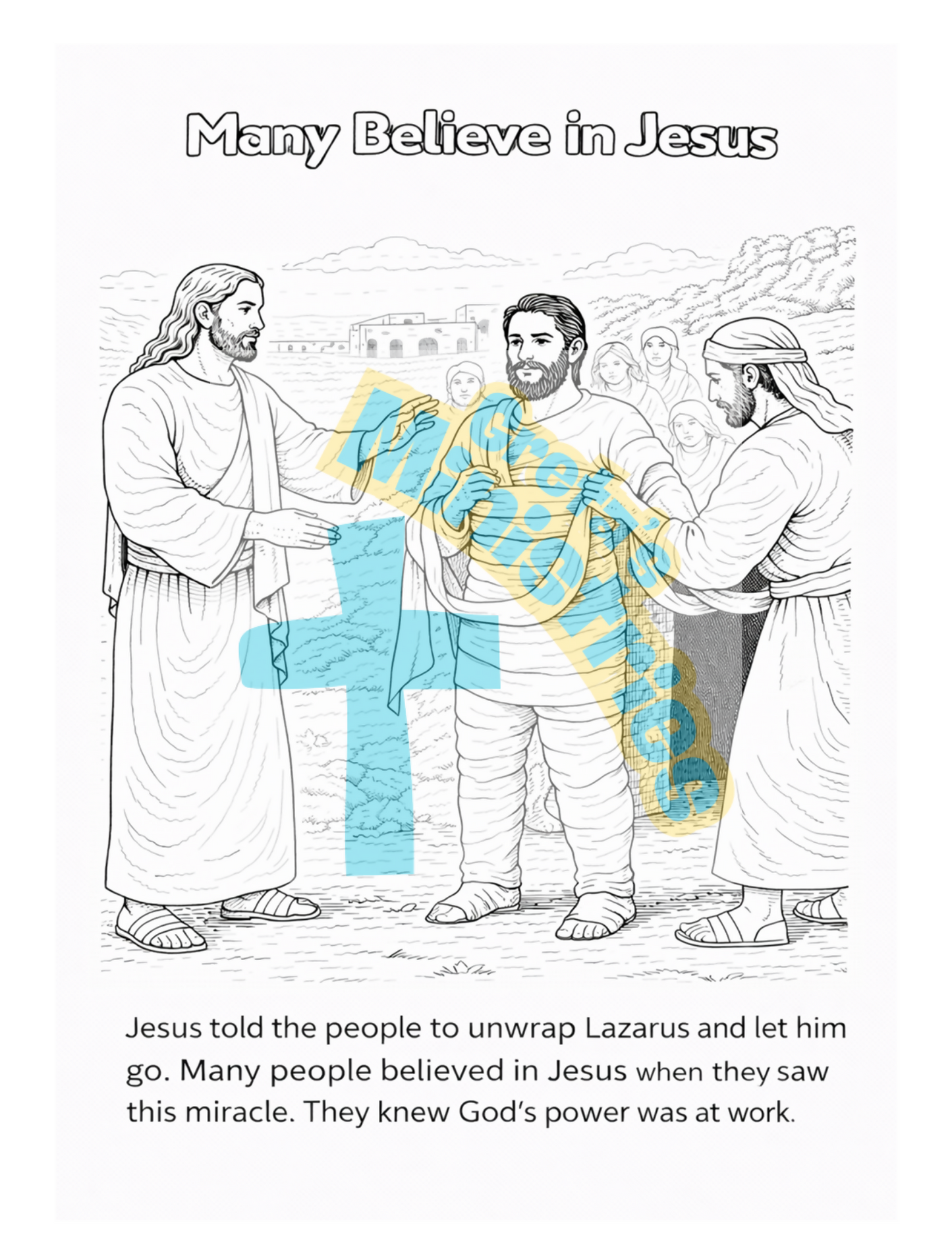 The Raising of Lazarus Bible Story Coloring Book / Lesson (Grades 2–5)