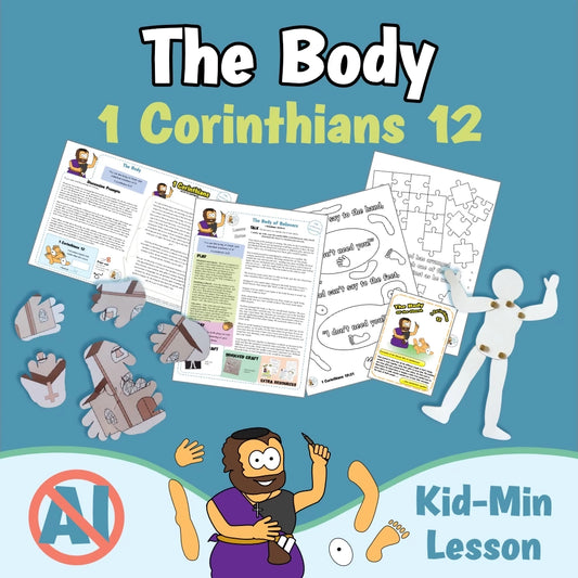 1 Corinthians 12 - The Body Childrens Church Ministry lesson Bible crafts Games