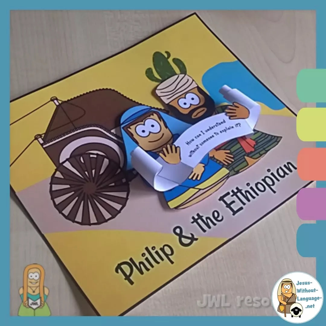 Philip & the Ethiopian (Acts 8) - Kidmin lesson with Crafts and colouring