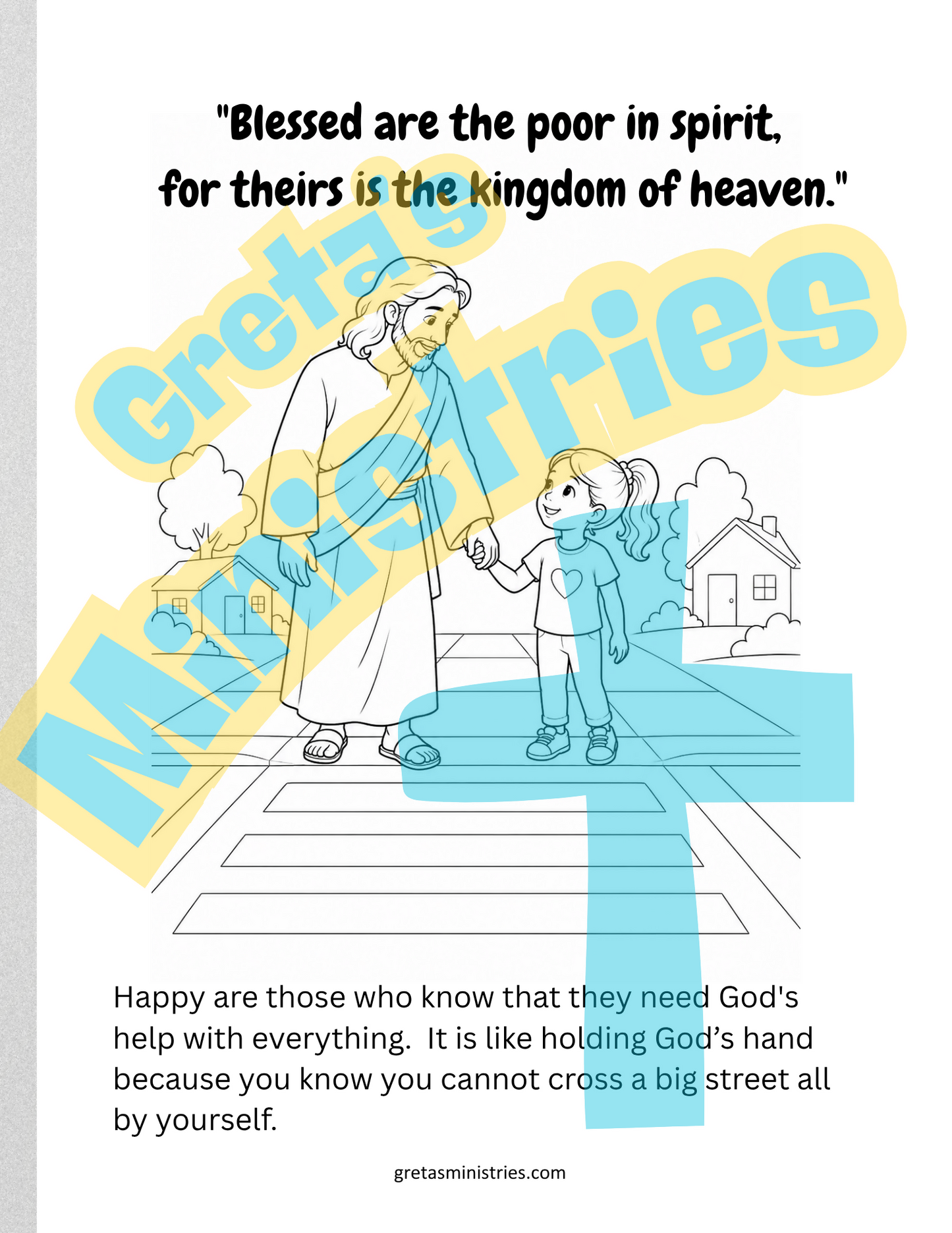 The Beatitudes Coloring Book with Explanations | Matthew 5:3–10 | PreK-2nd Grade