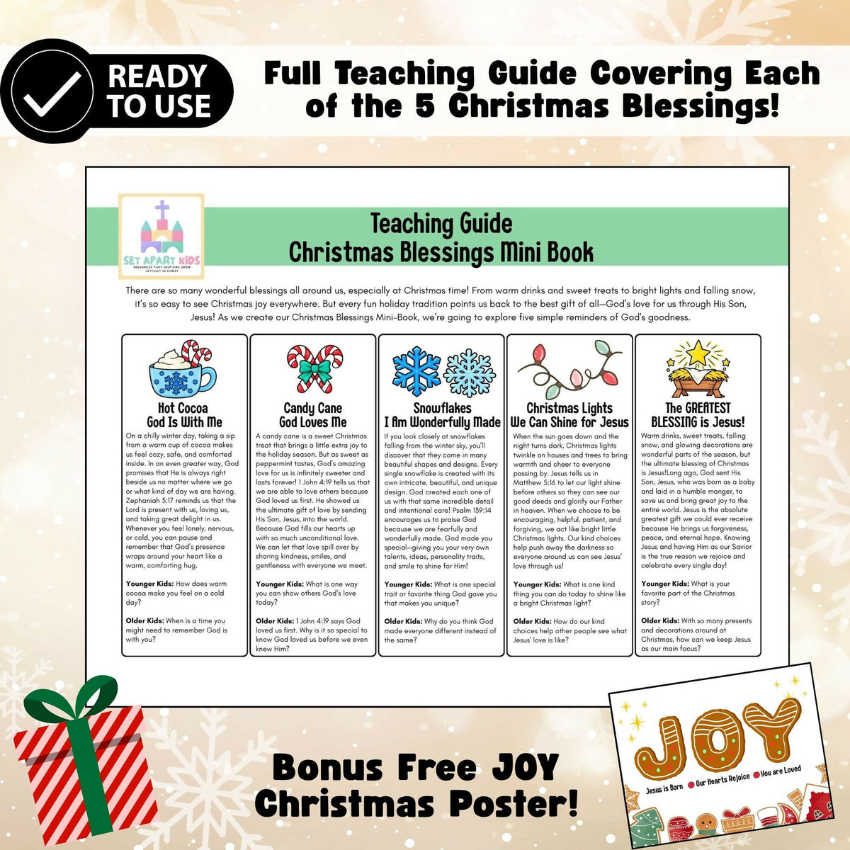 Christmas Bible Craft | Sunday School Christmas Blessings Mini Book Copy