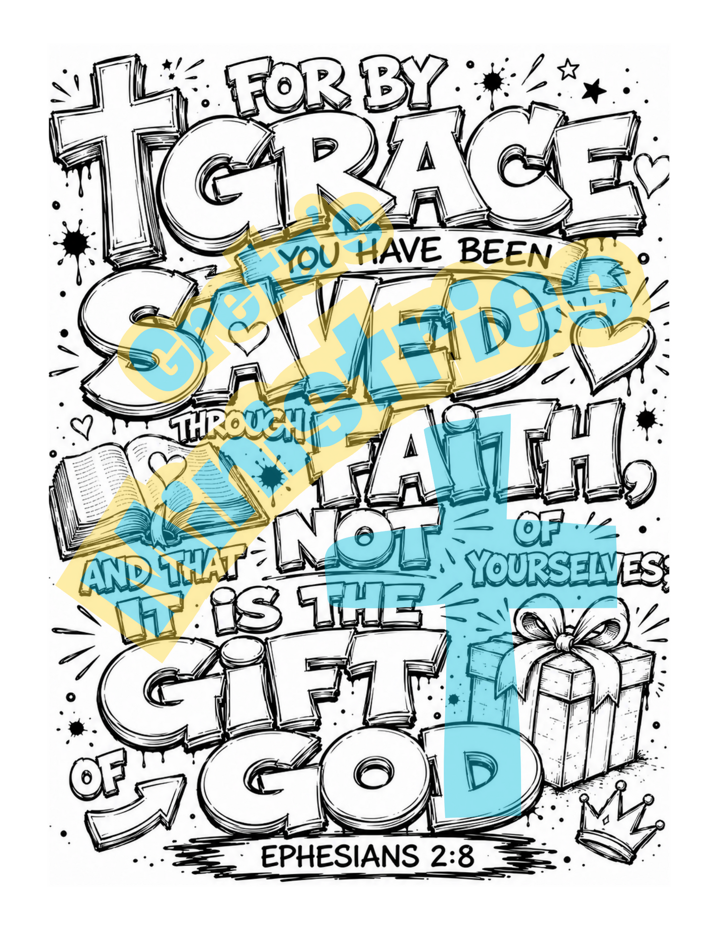 Teen Bible Verse Coloring Pages & Posters Bundle | Faith & Salvation