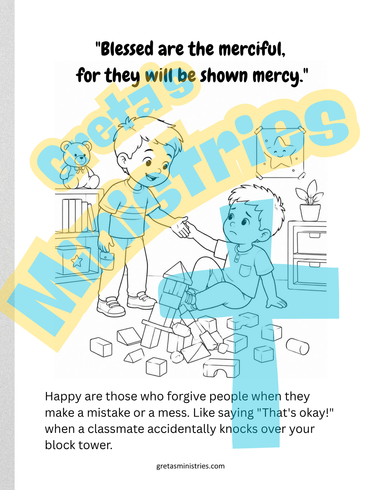 The Beatitudes Coloring Book with Explanations | Matthew 5:3–10 | PreK-2nd Grade