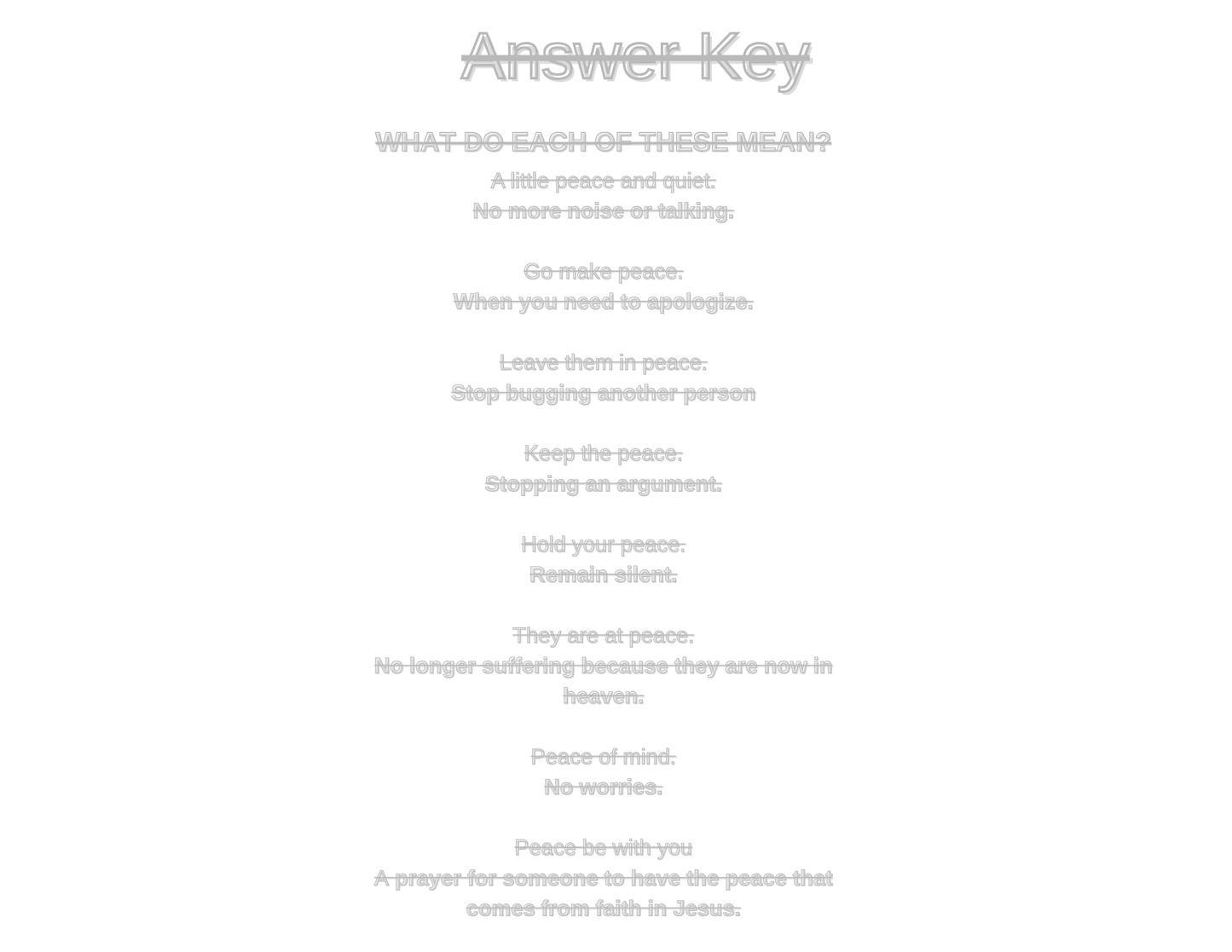 Peace Be with You - Jesus Appears to His Disciples - Children's Sermon/Lesson and Activity