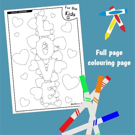 The Greatest Commandment (Matthew 22) Worksheet and colouring page