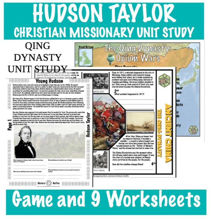 Hudson Taylor | Qing Dynasty | Social Studies Game + Worksheets | MissionariesHudson Taylor | Qing Dynasty | Social Studies Game + Worksheets | Missionaries