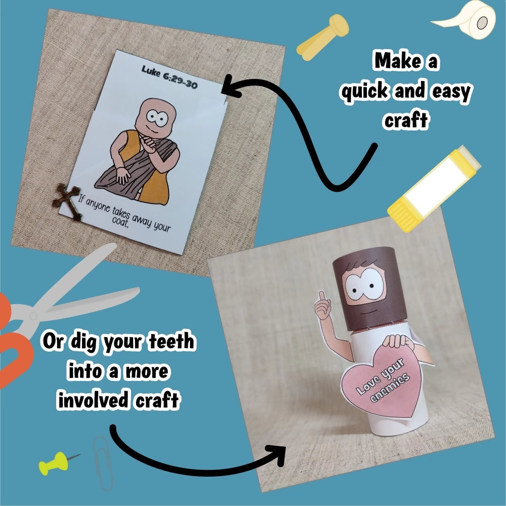 Love Your Enemies (Luke 6) - Kidmin lesson with Crafts and colouring