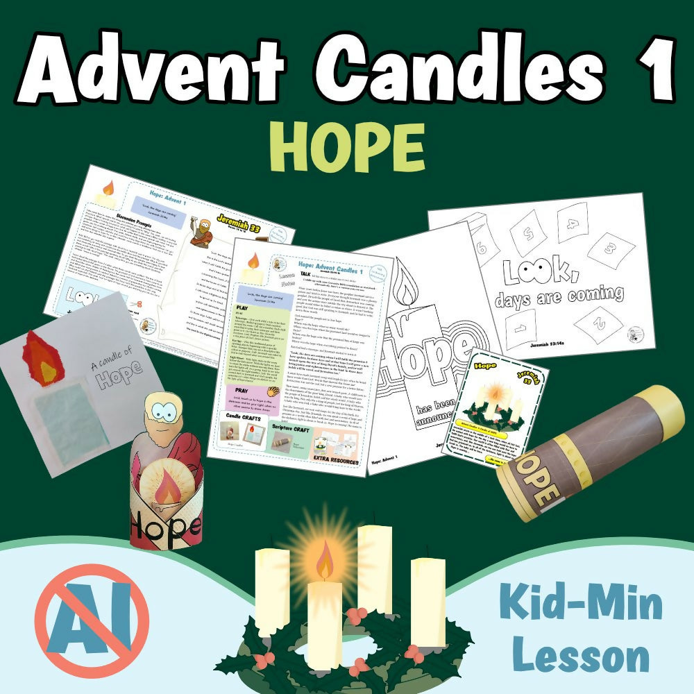 Jeremiah 33 - Advent Candles 1 - Hope - Ministry lesson with Bible crafts