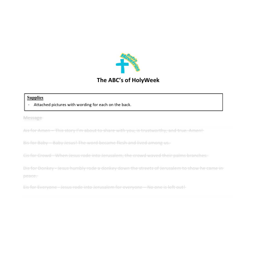 The ABC's of Holy Week Presentation